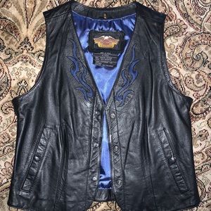 genuine leather Harley Davidson vest